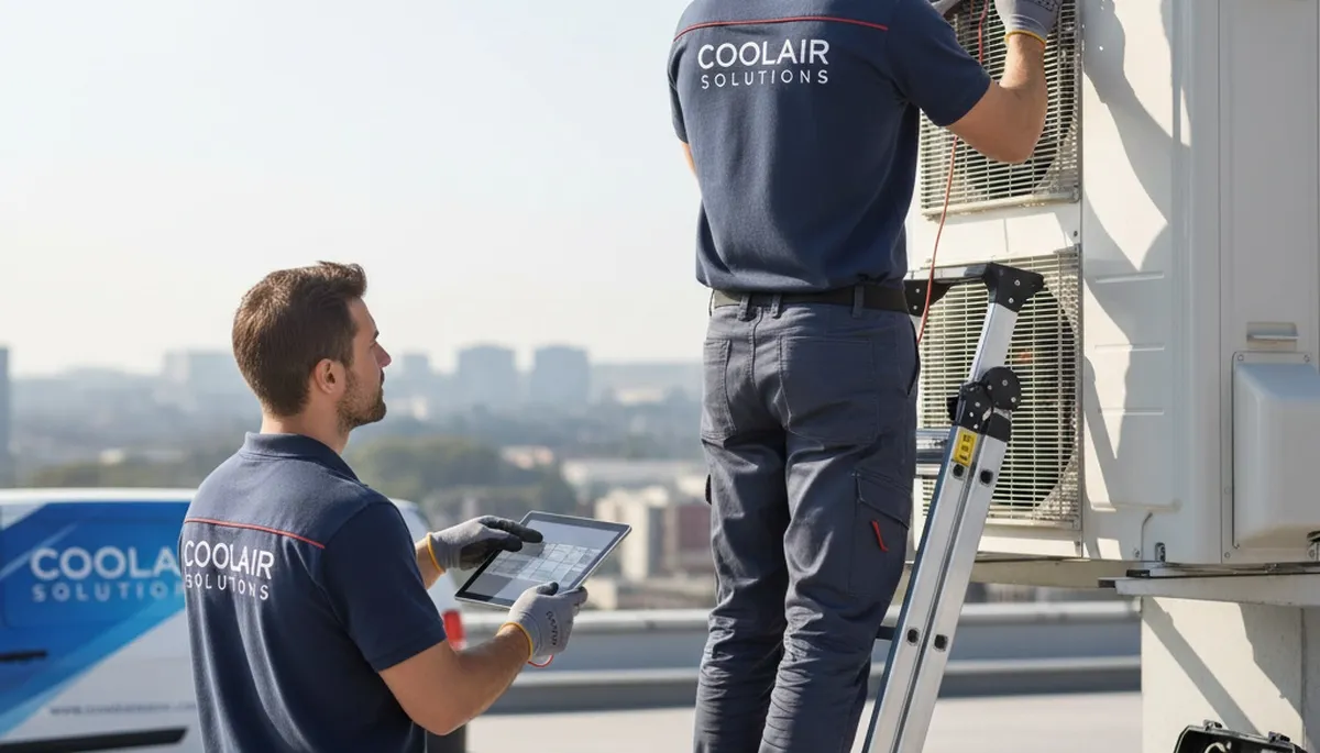HVAC technician performing AC repair service in Portland, OR for Five Star Cooling